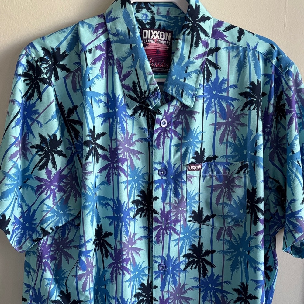 DIXXON Blue and Purple Palm Shirt
